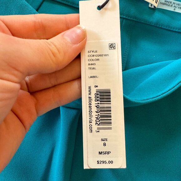 Alice + Olivia Turquoise Wide Leg Pants - Picture 5 of 9